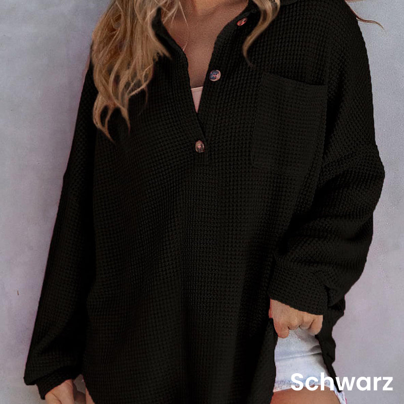 Lohan - Stylisches Waffelstrick Shirt für Damen