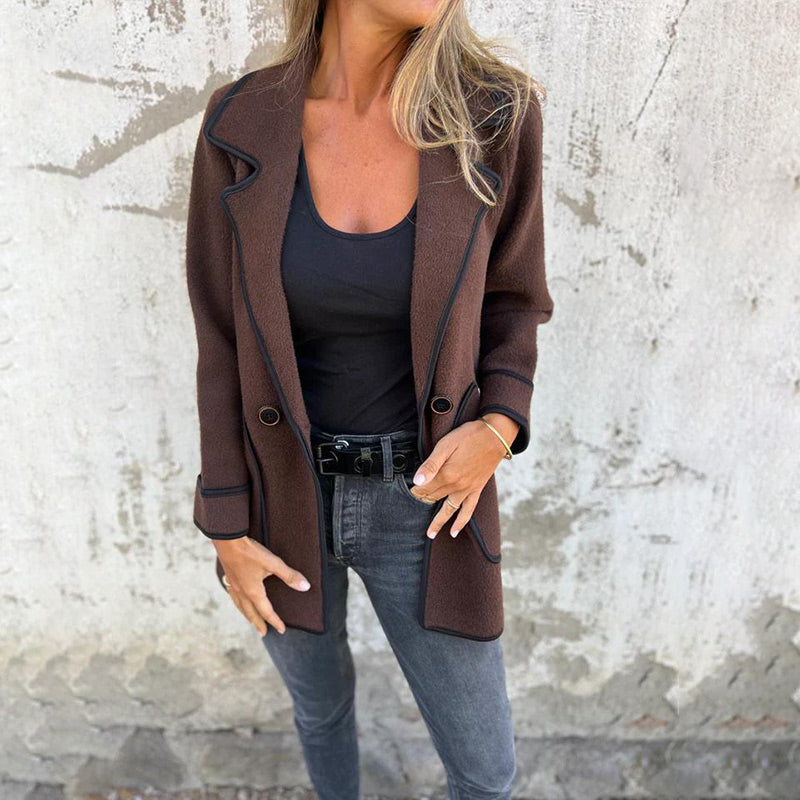 Briana - Chic entspannter Blazer mit Aufschlägen für Damen