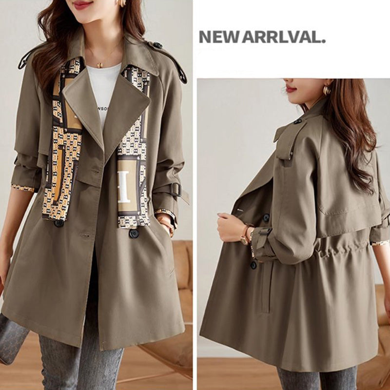 Schlanker mittellanger Trenchcoat mit Revers für Damen