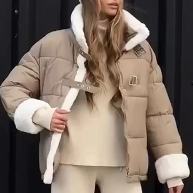 Dicke, warme, kurze Spleißjacke für Damen