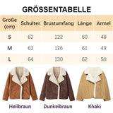 Retro-Jacke aus Kunstwildleder mit Kunstplüsch