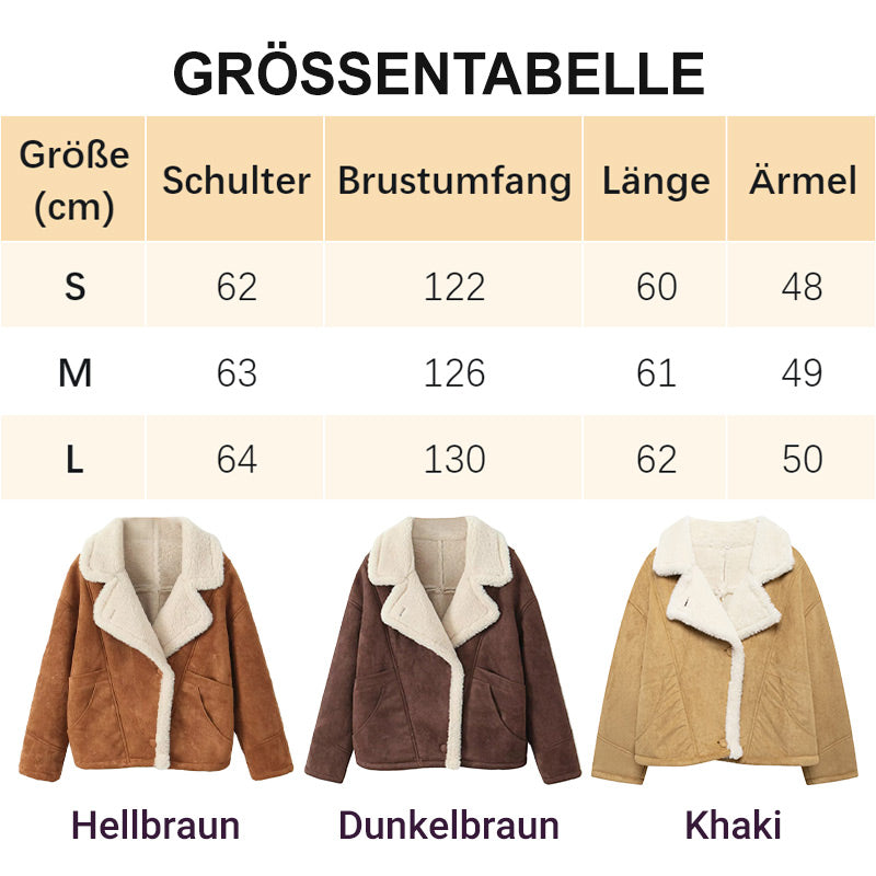 Retro-Jacke aus Kunstwildleder mit Kunstplüsch