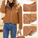 Waltraud - Damen Plüsch Quilted Karojacke