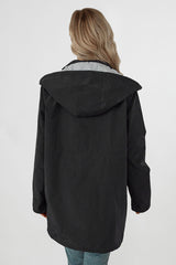 GESTREIFTE KARBONSCHWARZE WINDJACKE