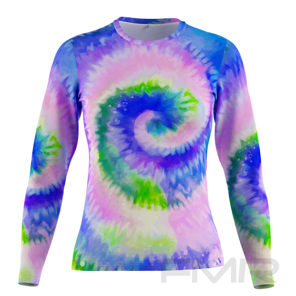 Lanafa - Frauen Longsleeve mit Blauem Tie-Dye-Design