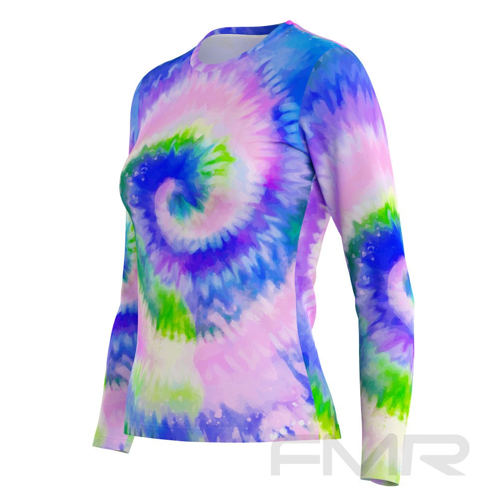 Lanafa - Frauen Longsleeve mit Blauem Tie-Dye-Design