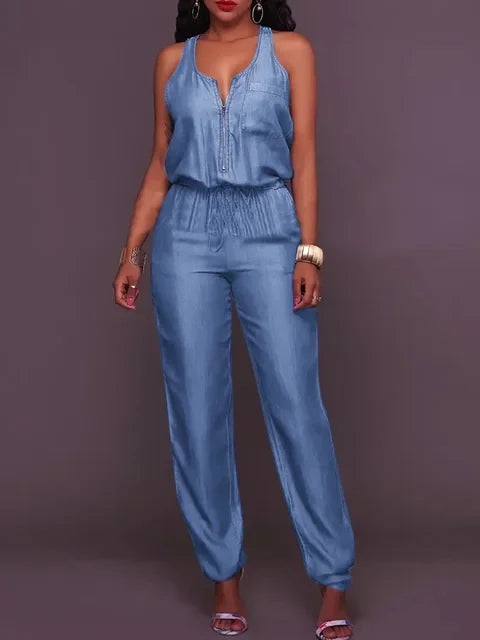 Rachel - Lässiger Jeans Jumpsuit