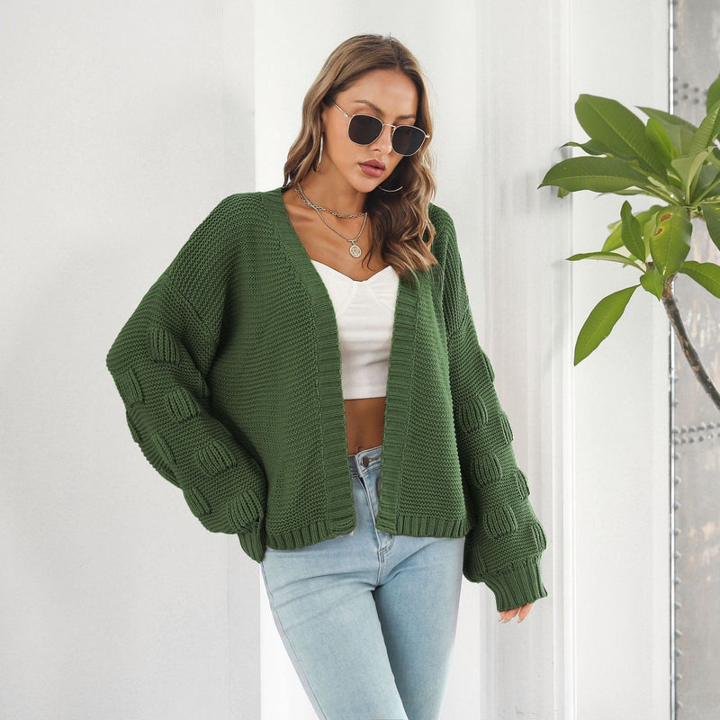 Ely - Schicke & gemütliche Strickjacke mit Puffärmeln