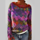 Diamond Bedruckter Lockerer Pullover