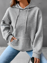 Dazzy Waffelstrick-Kapuzenpullover Sweatshirt