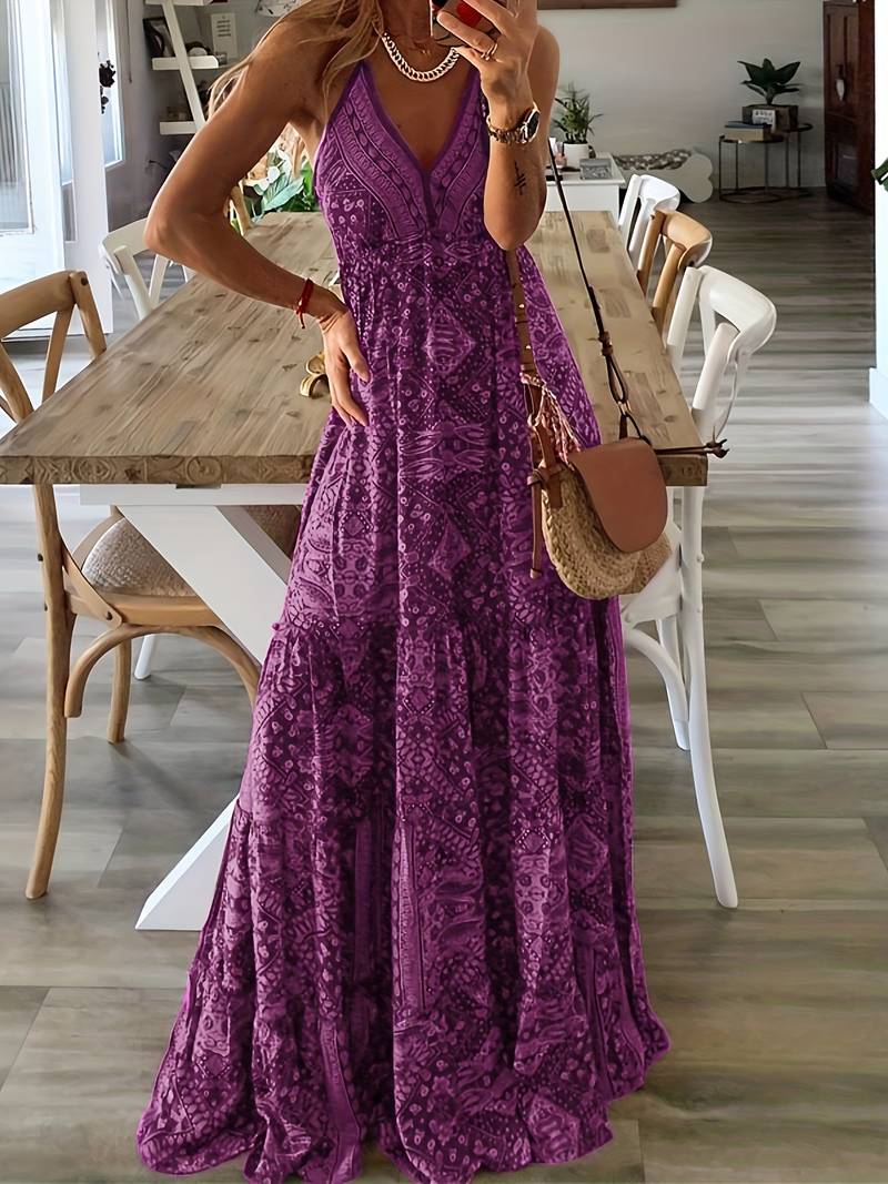 Yeva - Maxikleid im böhmischen Stil mit Ethno-Print