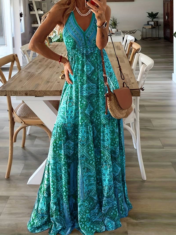 Yeva - Maxikleid im böhmischen Stil mit Ethno-Print