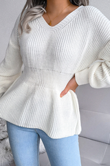 Iza - Strickpullover mit V-Ausschnitt