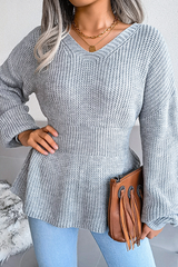 Iza - Strickpullover mit V-Ausschnitt