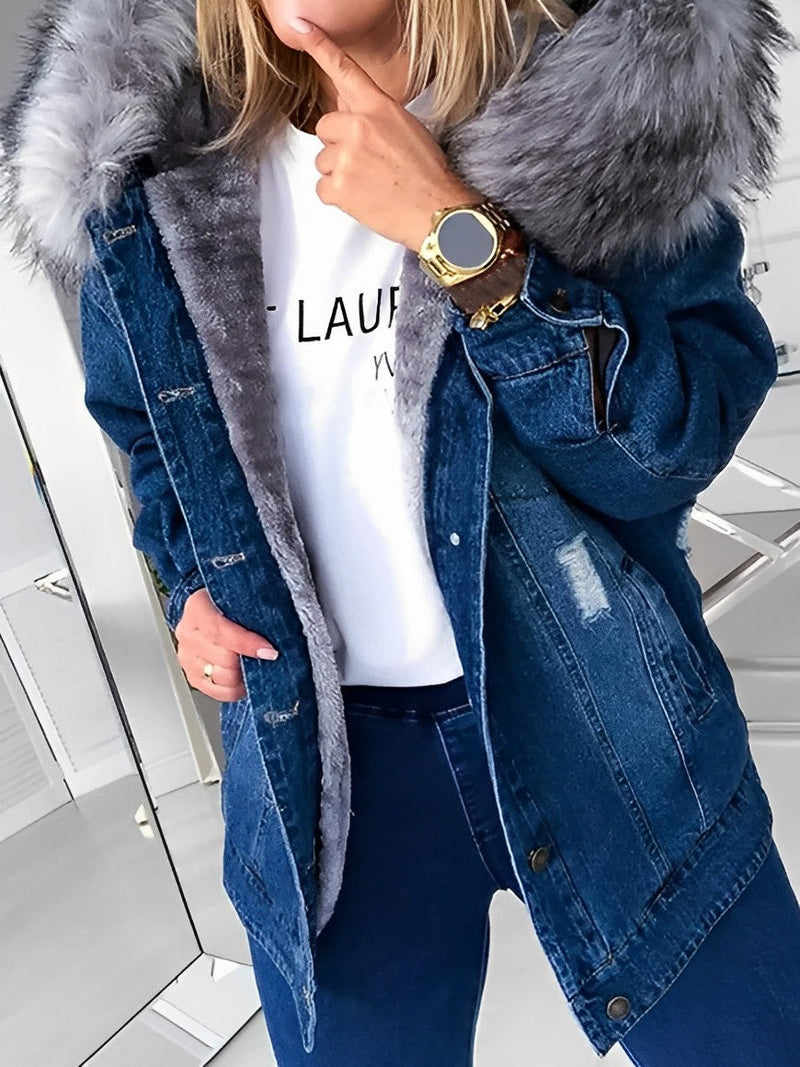 Lenka - Laurel Jeansjacke mit Pelz