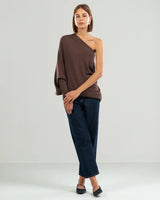 Roza - Asymmetrischer Cloud Drapierter Pullover