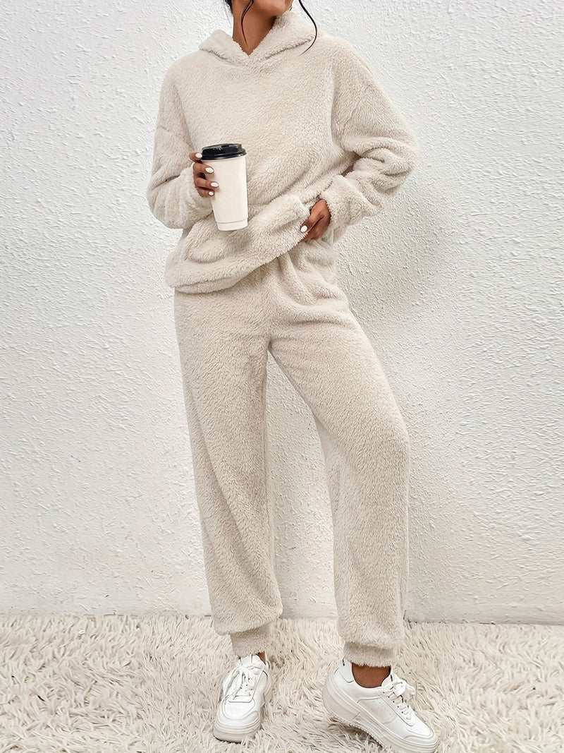 Charina - Stylischer Fleece Teddy-Zweiteiler Lounge Set