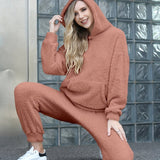 Charina - Stylischer Fleece Teddy-Zweiteiler Lounge Set