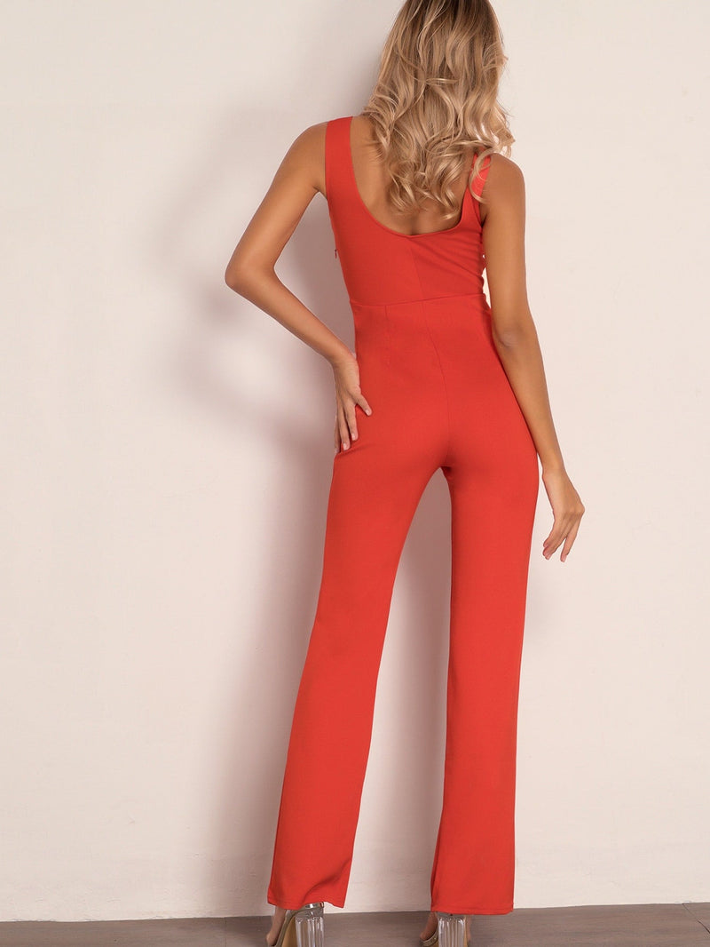 Ardie - Jumpsuit mit gekerbtem Ausschnitt