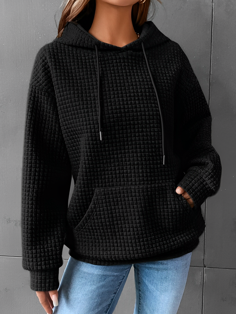 Dazzy Waffelstrick-Kapuzenpullover Sweatshirt