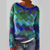 Diamond Bedruckter Lockerer Pullover