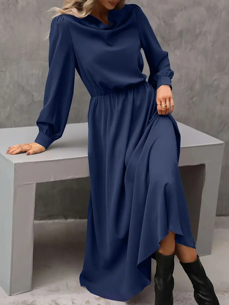 Elyn - Raffiniert geformtes Kleid in A-Linie mit Laternenärmeln und geschnürter Taille