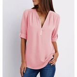 Chaira - Elegante V-Ausschnitt Bluse