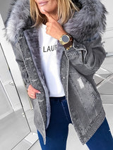 Lenka - Laurel Jeansjacke mit Pelz