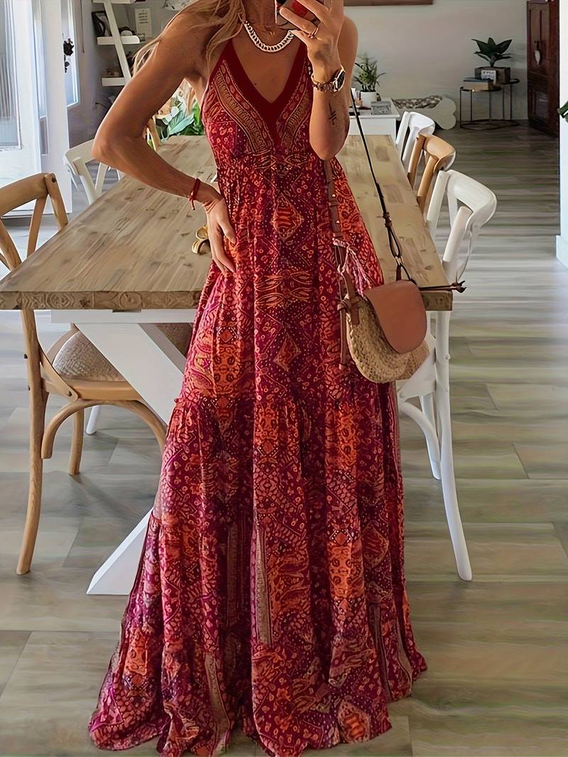 Yeva - Maxikleid im böhmischen Stil mit Ethno-Print