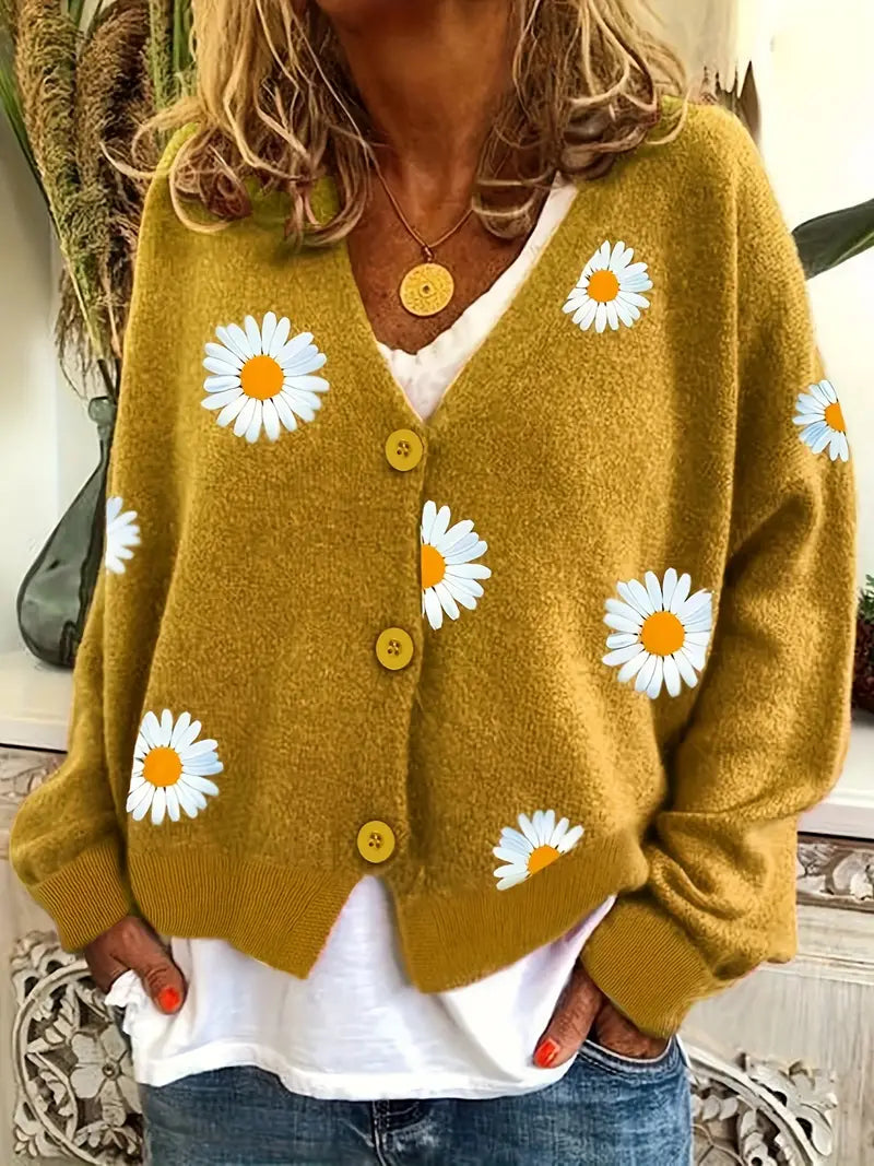 Daisi - Gestrickte Strickjacke mit Stickerei