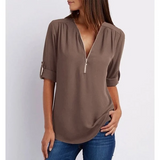 Chaira - Elegante V-Ausschnitt Bluse