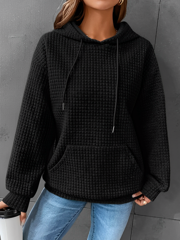 Dazzy Waffelstrick-Kapuzenpullover Sweatshirt