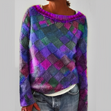 Diamond Bedruckter Lockerer Pullover