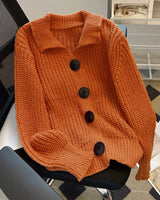 Marga - Orangefarbener Strickpulli