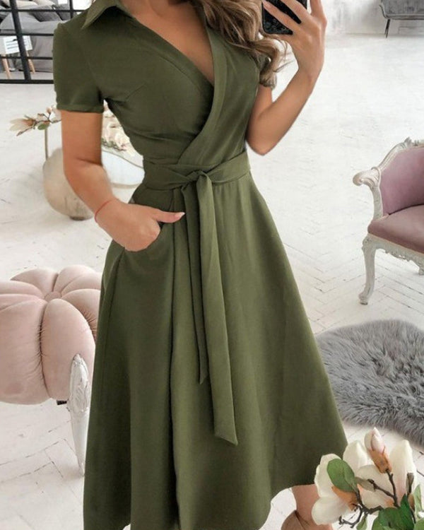 Ramona - Kleid in A-Linie mit kurzen Ärmeln