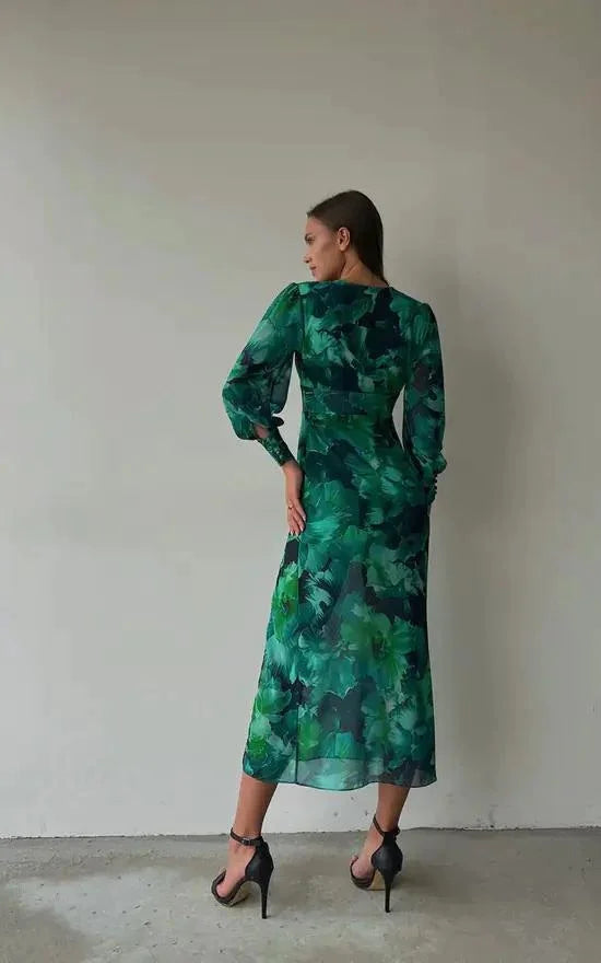 Lovie - Emerald Langärmeliges Maxikleid