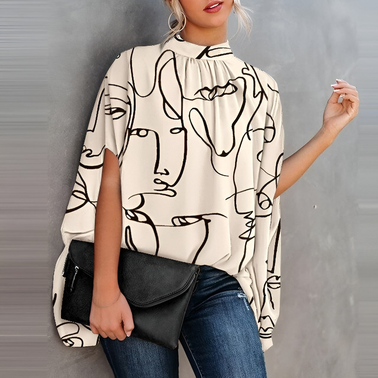 Alicia Einzigartige und Elegante Bluse Aprikose