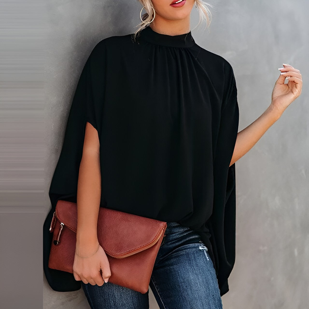 Alicia Einzigartige und Elegante Bluse Schwarz