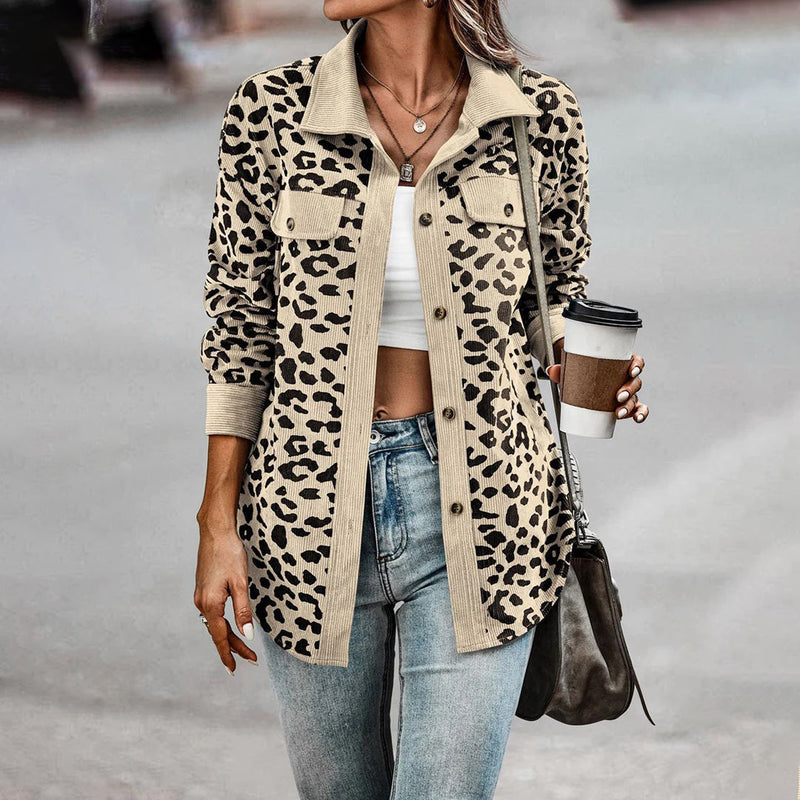 Bella - Trendige leopardendruck jacke