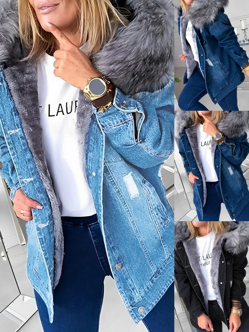 Lenka - Laurel Jeansjacke mit Pelz