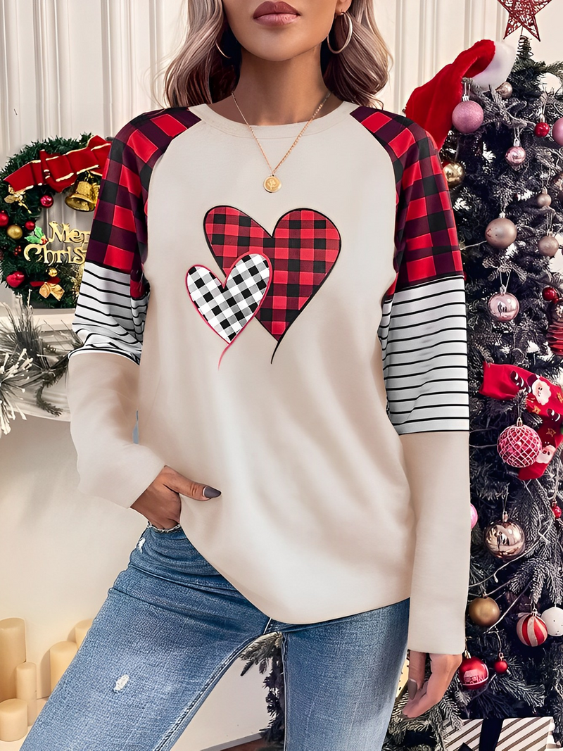 Hearts Rundhalsausschnitt Block Sweatshirt