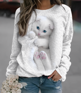 Kitten Katzen Print Pullover