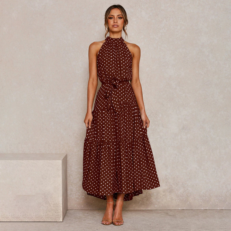 Grazyna - Elegantes langes Polka-Kleid