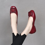 Lady Square Flache Schuhe aus Leder