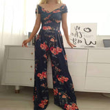 Aiko - Floraler schulterfreier Sommer Jumpsuit