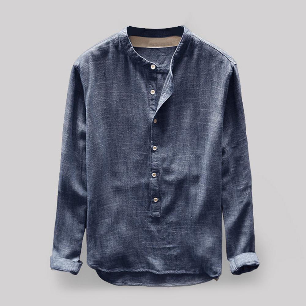 Liam - Sayre Vintage Männerhemd Blau