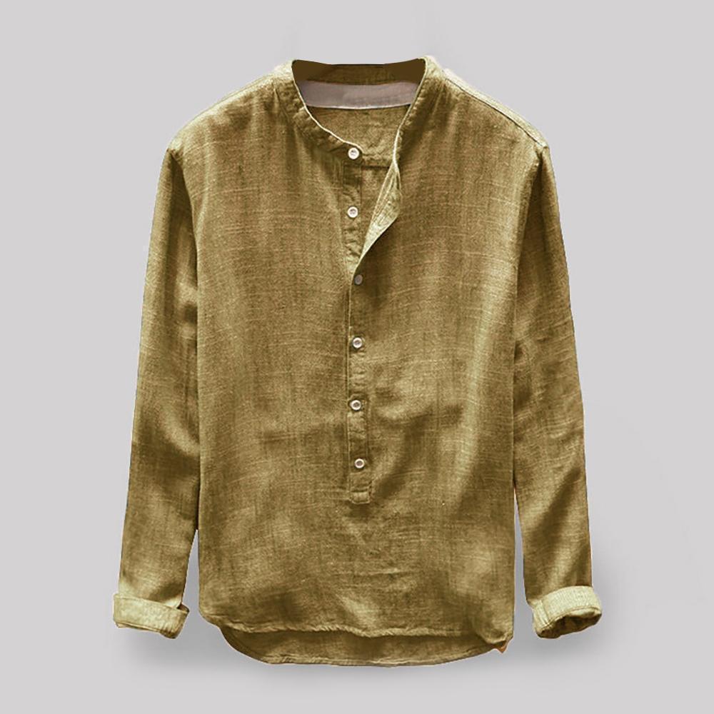 Liam - Sayre Vintage Männerhemd Gelb