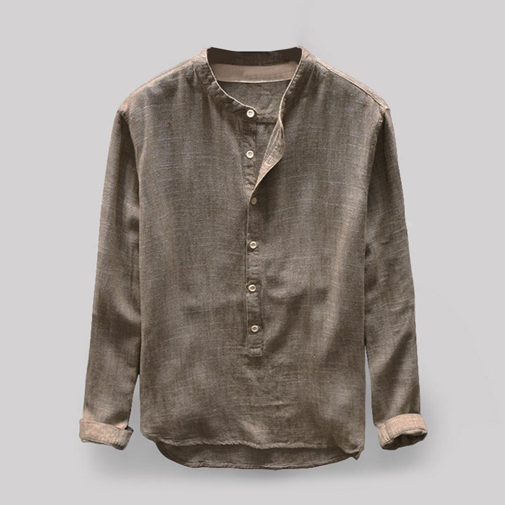 Liam - Sayre Vintage Männerhemd Khaki
