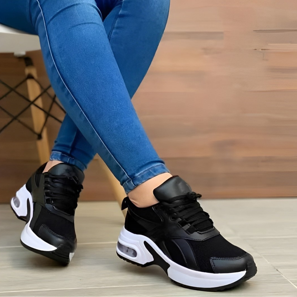 Nik Orthopädische, Atmungsaktive Turnschuhe Schwarz