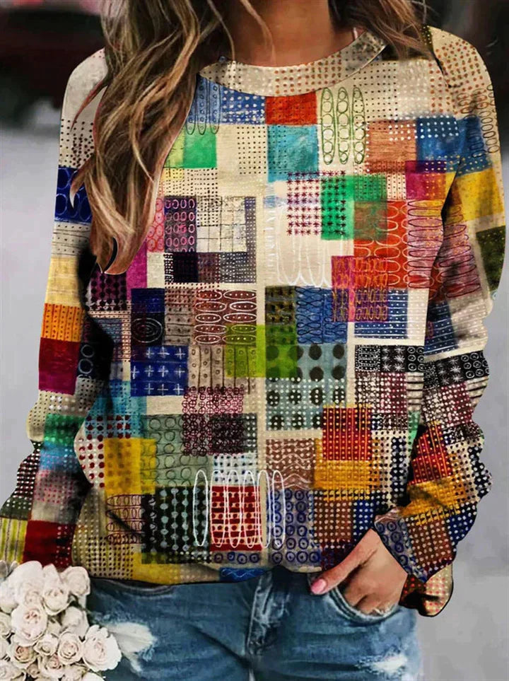 Amyca - Pullover aus bedruckter Wolle